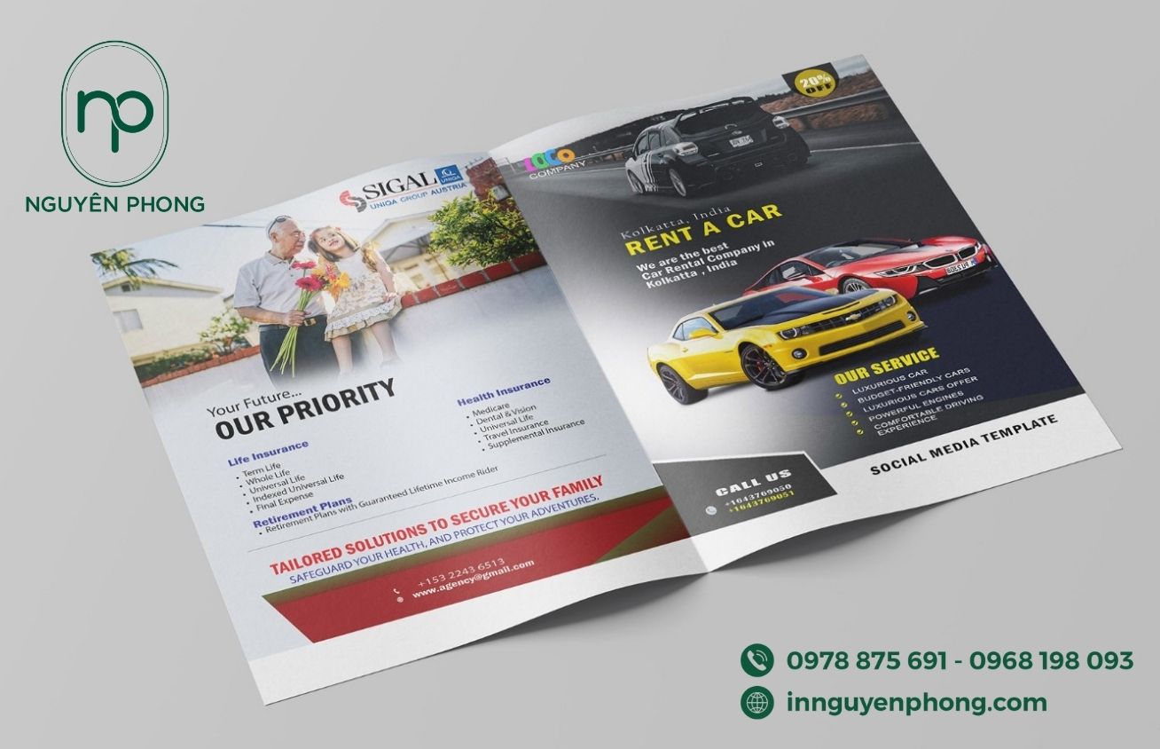 In tờ rơi bảo hiểm xã hội thiết kế đẹp